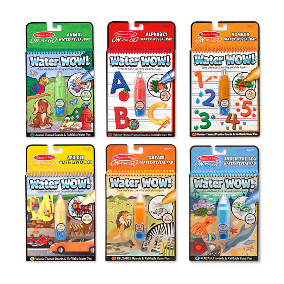 Water Wow! - Water Reveal Pad Bundle - Animals, Alphabet, Numbers and More